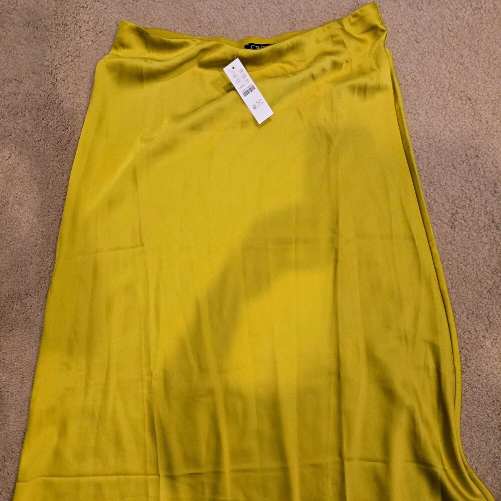 J.Crew NWT Chartreuse Gwyneth Slip Skirt M
